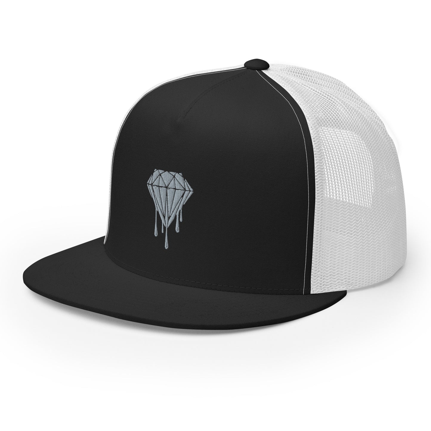 Diamond Mind Melted Trucker Snapback (Black)